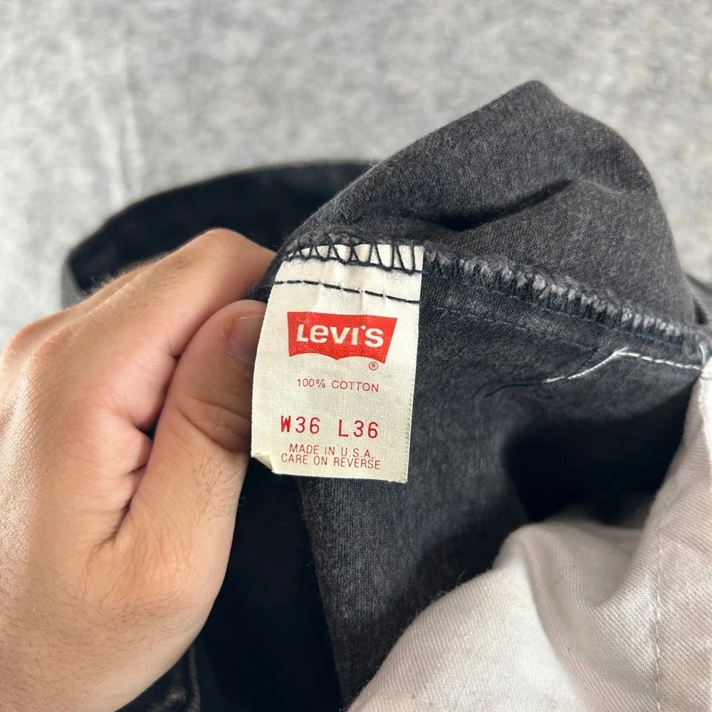 Vintage Levis 505 Jeans Mens 32x36 Faded Black Straight Leg Made in USA 505-0260